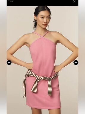 NWT ANTHROPOLOGY DAILY PRACTICE Pink Cross-strap ATHLETIC Mini Dress